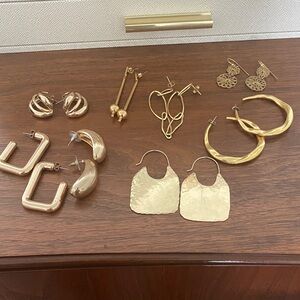 Gold Earring bundle - 8 pairs